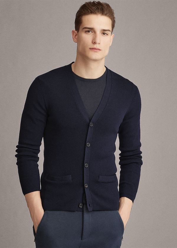 Men's Ralph Lauren RLX Slim Fit Merino Cardigan | 061452QHB